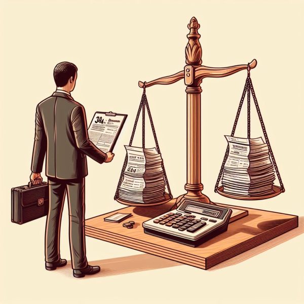 Tax Preparer Ethical Guidelines illustrated with a tax professional, scales of justice, and financial documents